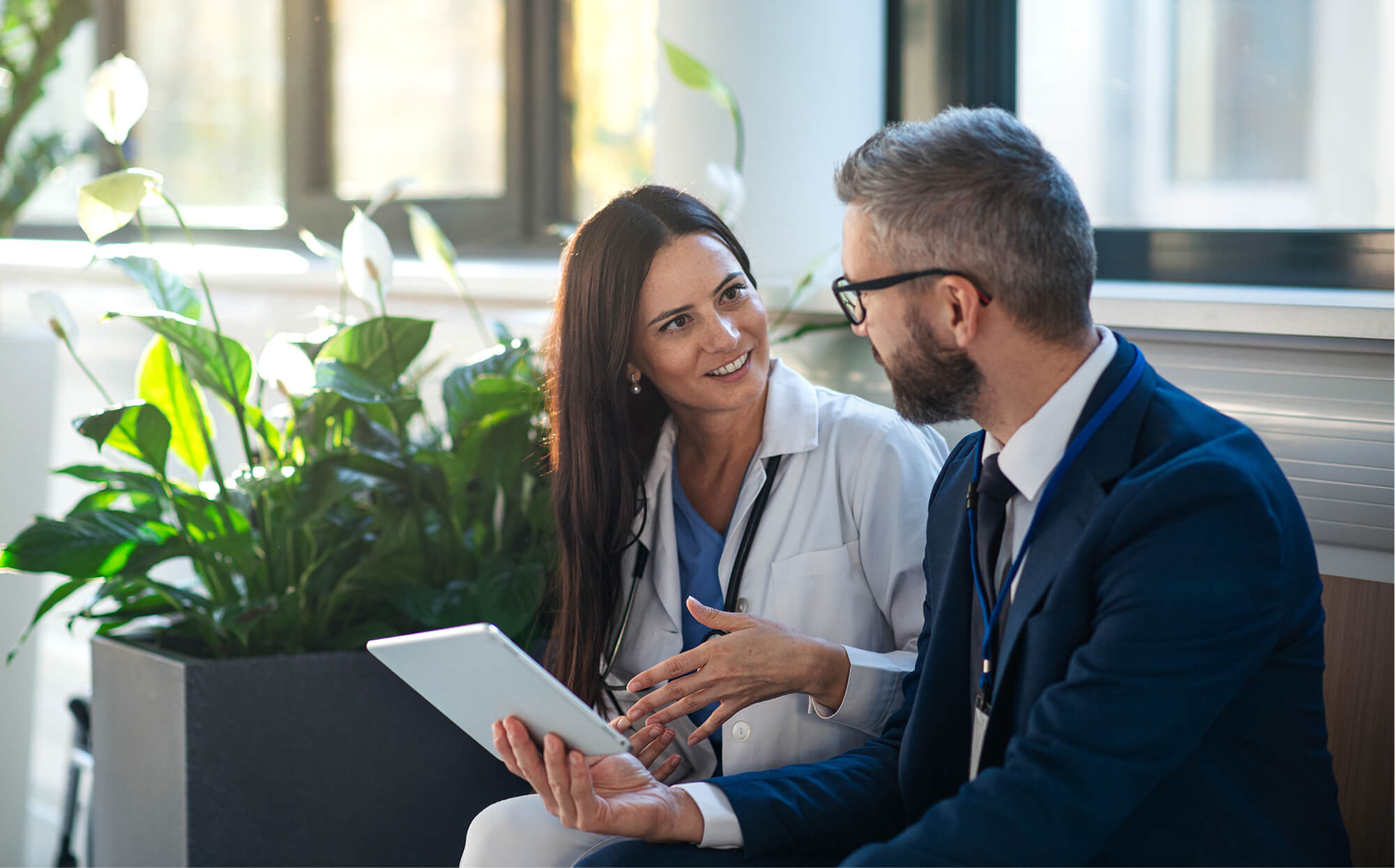 Two medical professionals at Azura Vascular Care working together